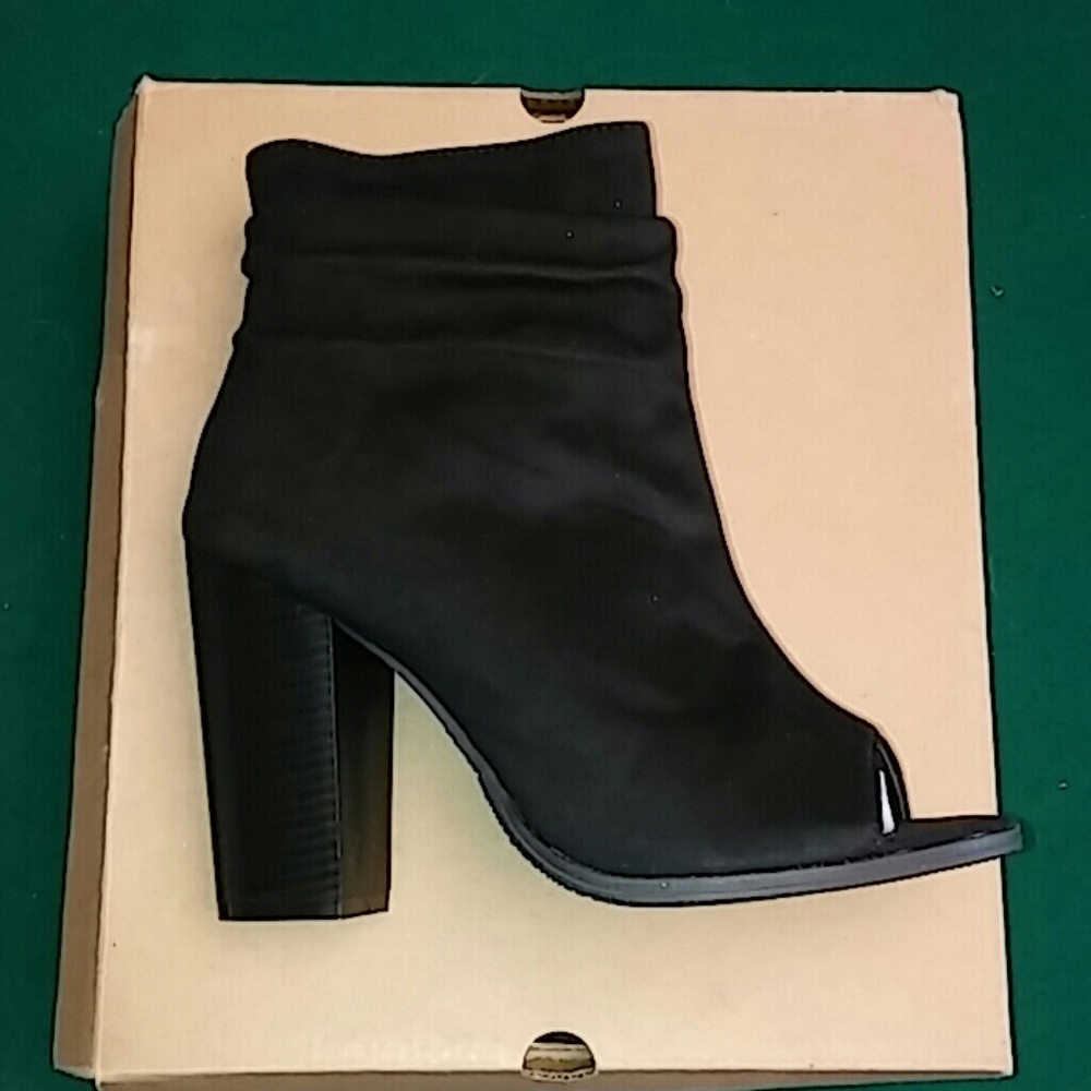 Black Peep Toe Booties